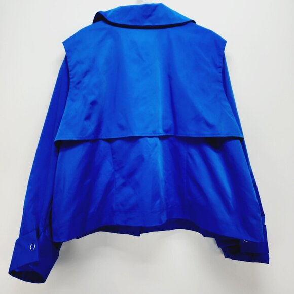 Black History Month Blue Rain Coat jacket Magnetic Snaps Women's Size 4X New - Picture 2 of 12